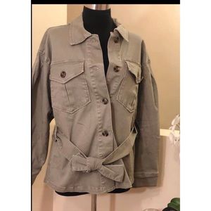 Oversized Olive Denim Jacket